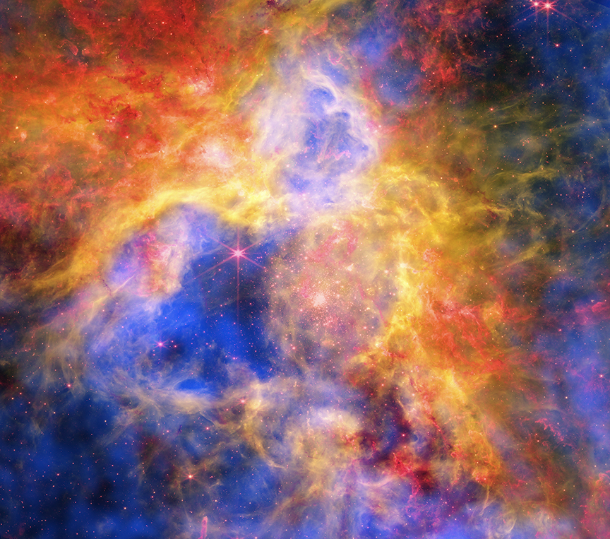 NASA Telescopes Create Colorful 'Craft' From Nearby Nebula (Tarantula Nebula Composite Crop)