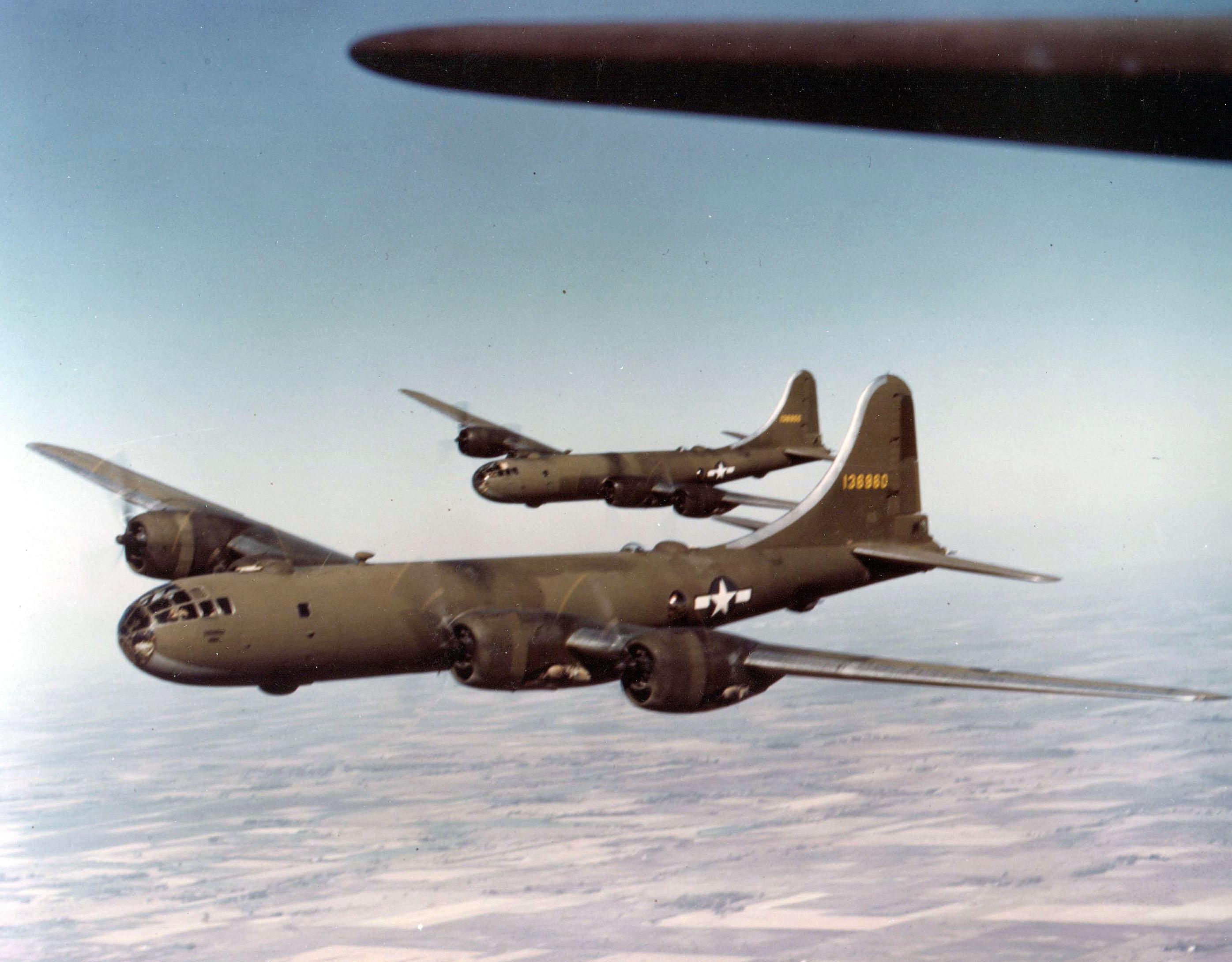 Olive drab painted B-29 superfortress