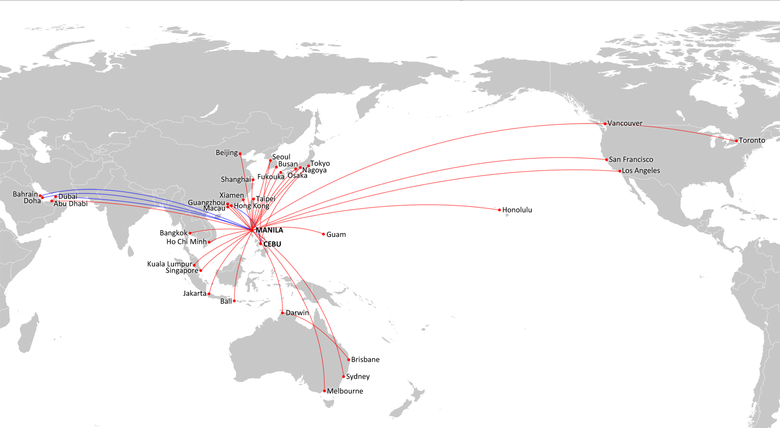 Philippine Airlines Route Map International