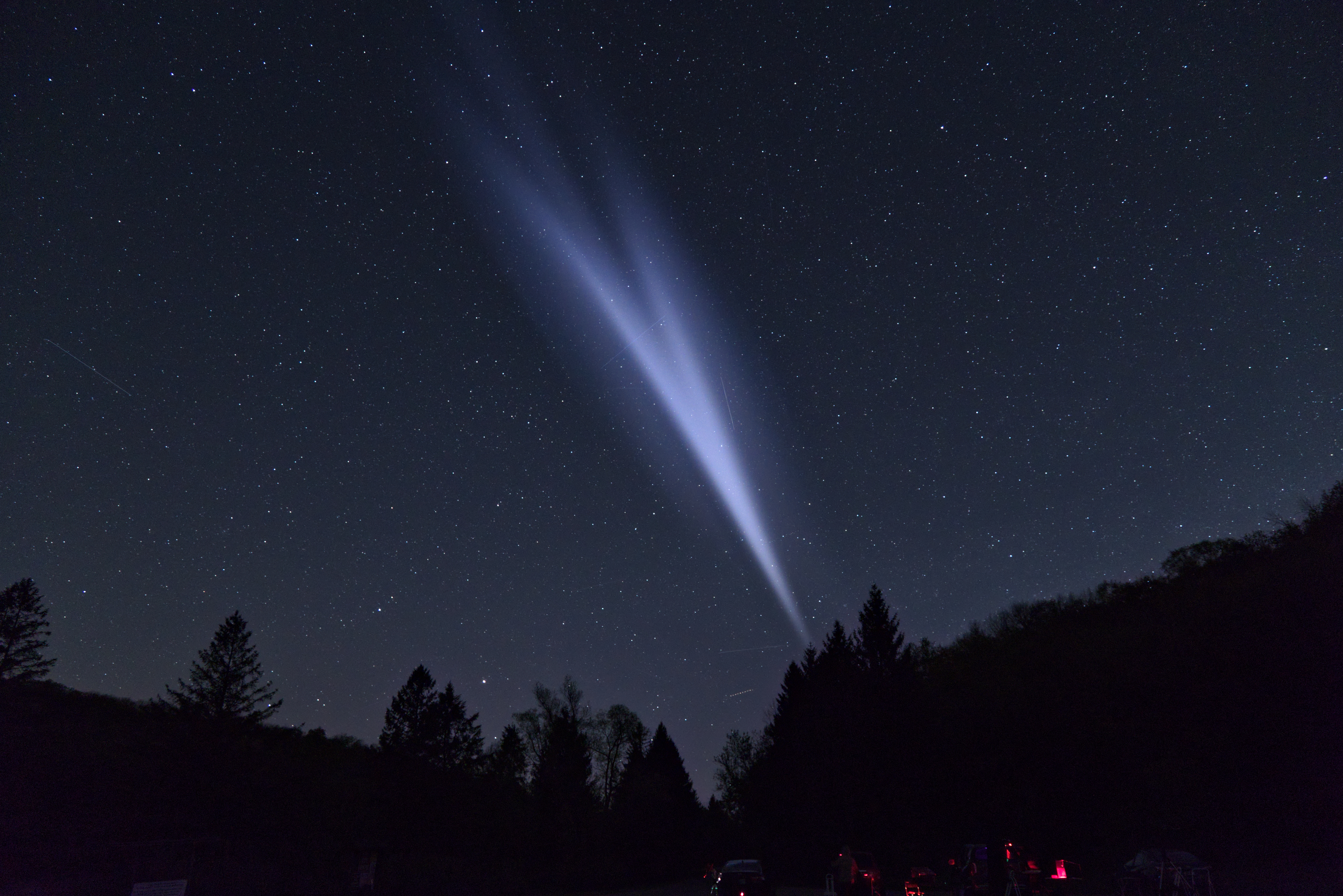 Propellant dump of a Zhuque-2E upper stage seen over Wisconsin