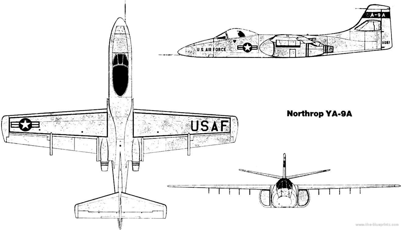 Northrop YA-9A prototype in flight
