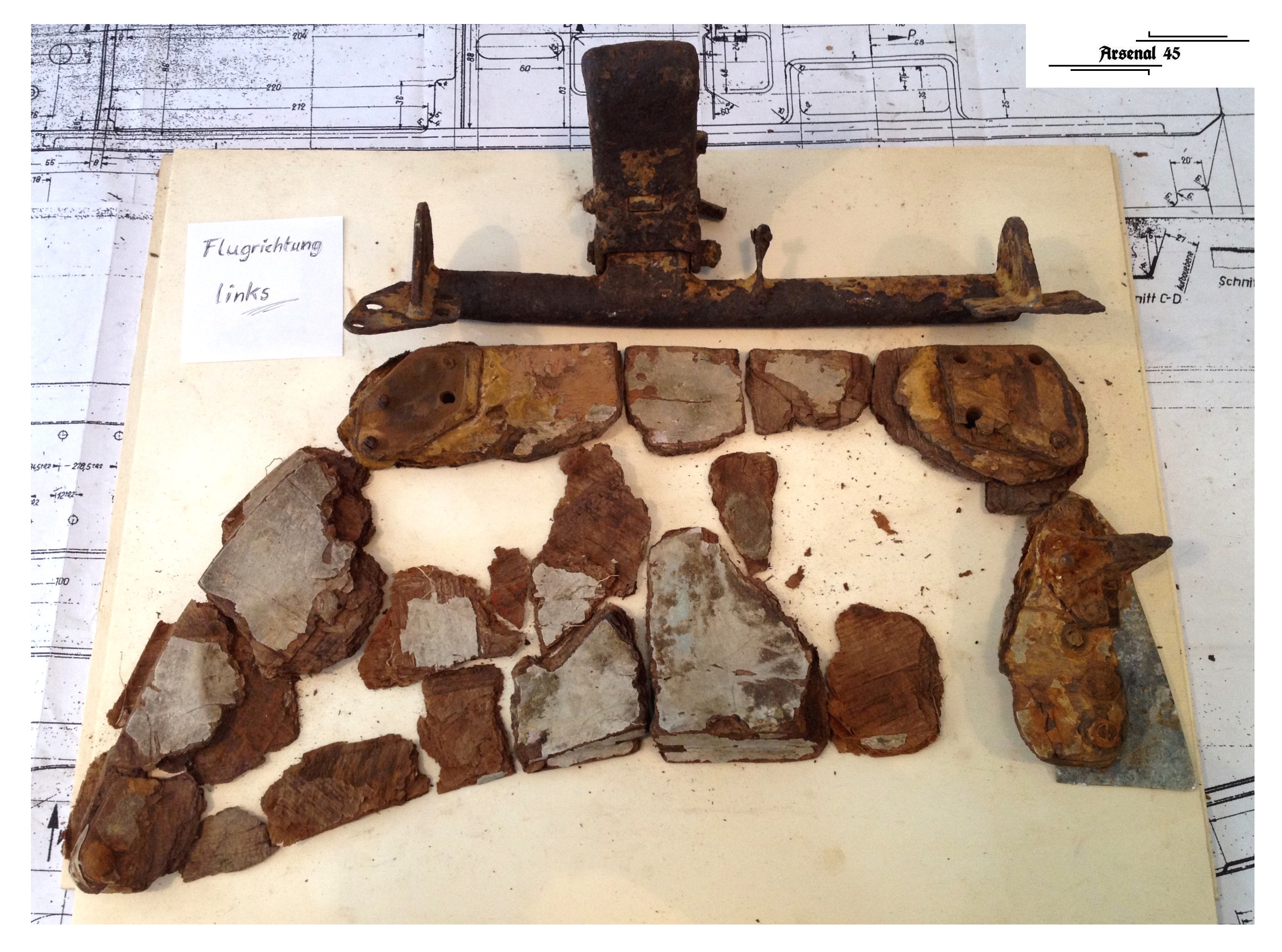 Ricostruzione archeologica di una carenatura del carrello principale del Bf 109 K-4