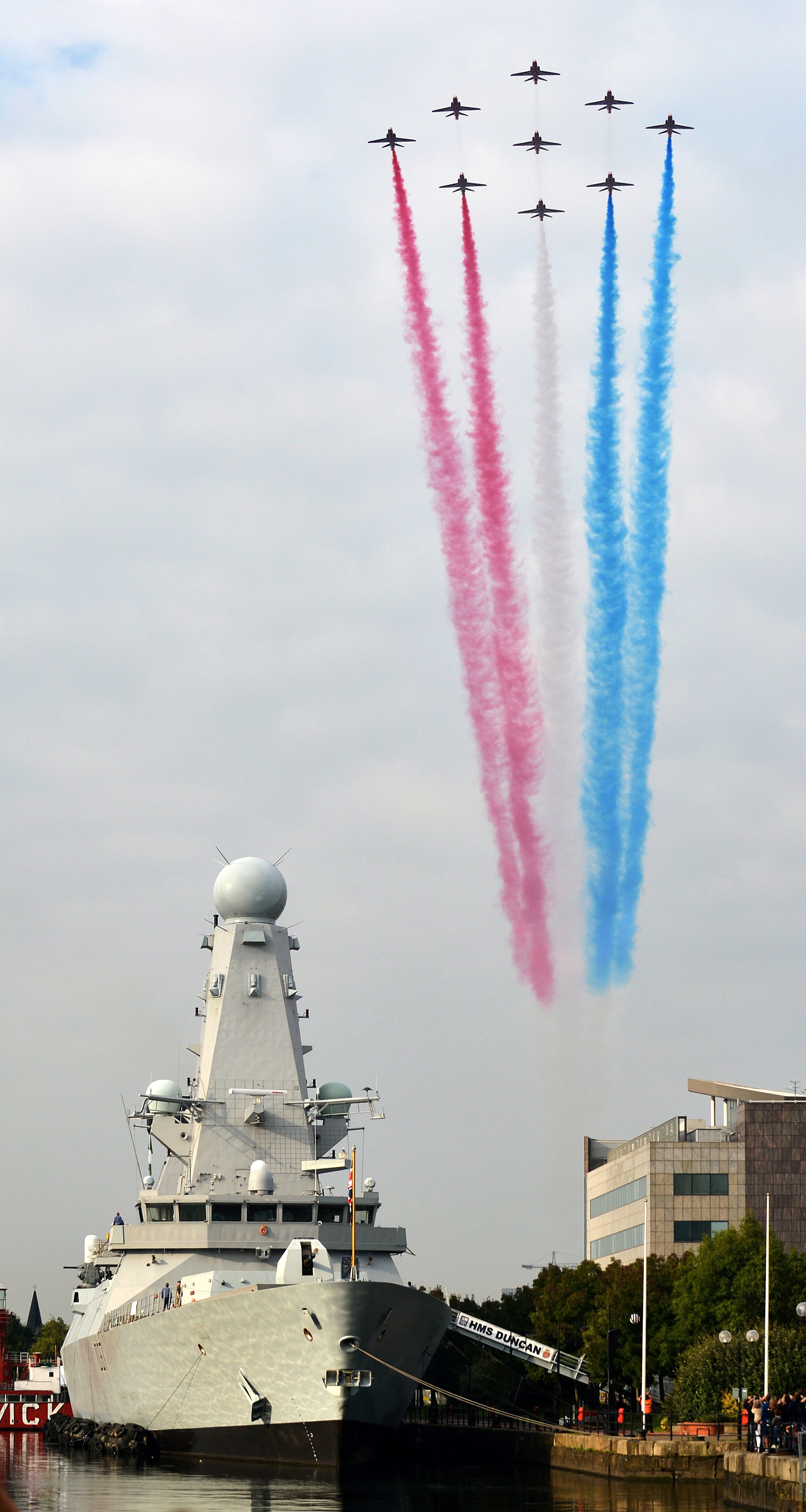 Red Arrows Over HMS Duncan