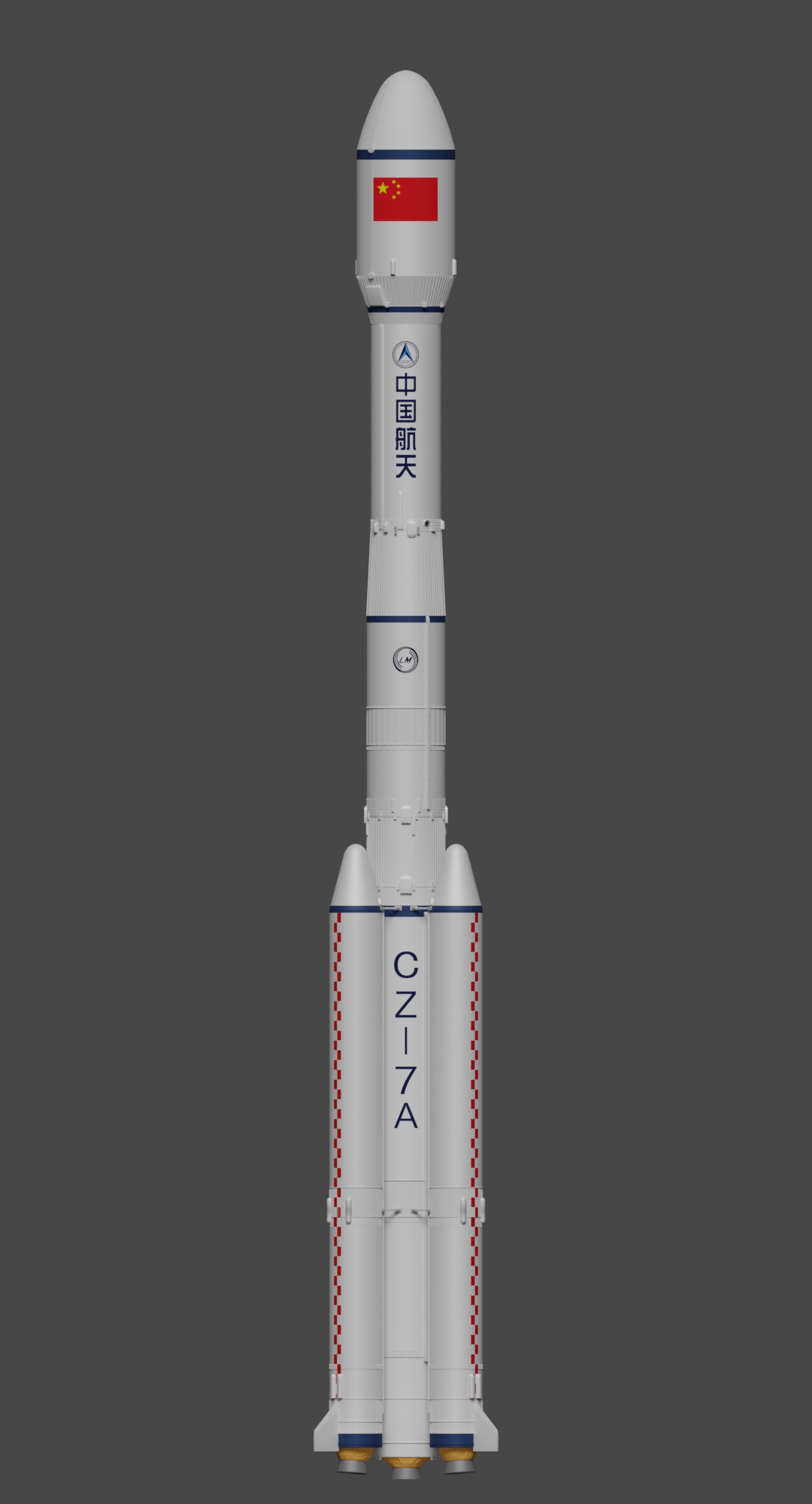 Rendering of the Long March 7A launch vehicle