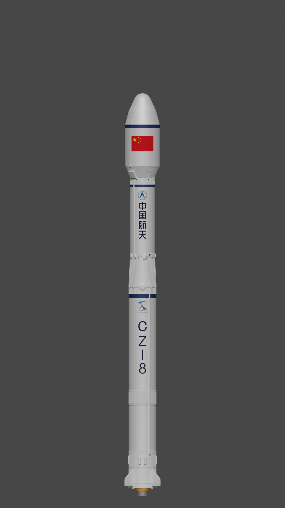 Rendering of the Long March 8 Y2 without side boosters