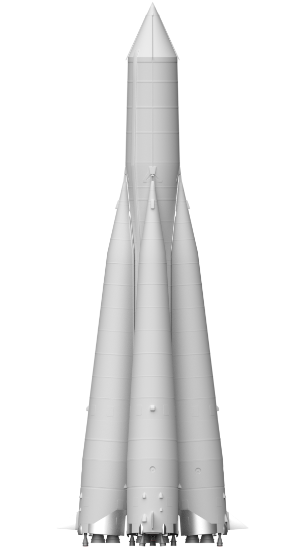 Rendering of the R-7 in its Sputnik launcher configuration