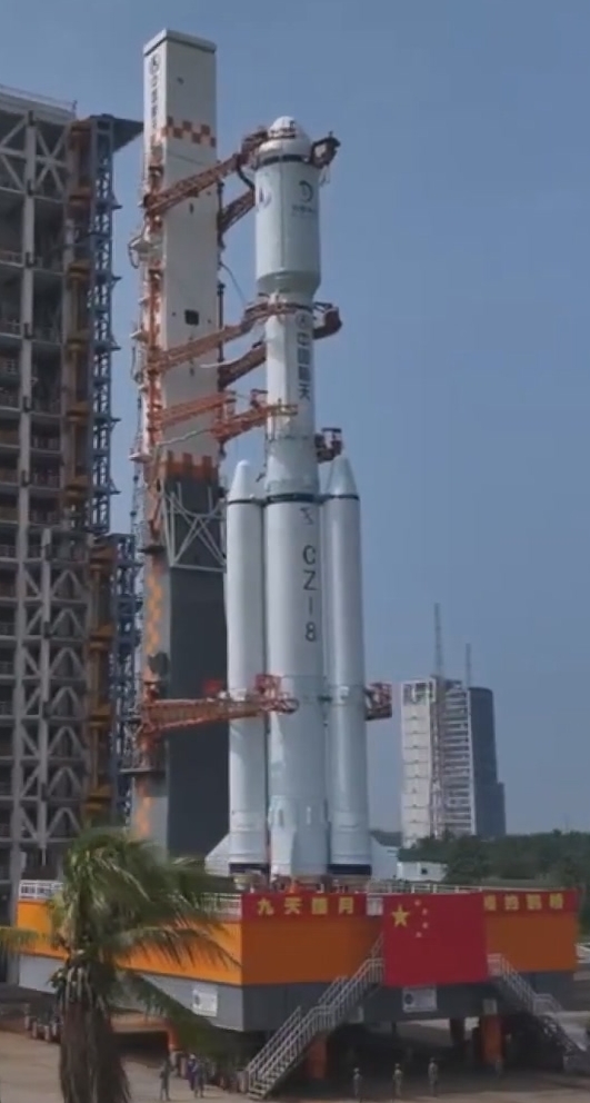 Rollout of the Long March 8 Y3, the base vehicle of the Long March 8A