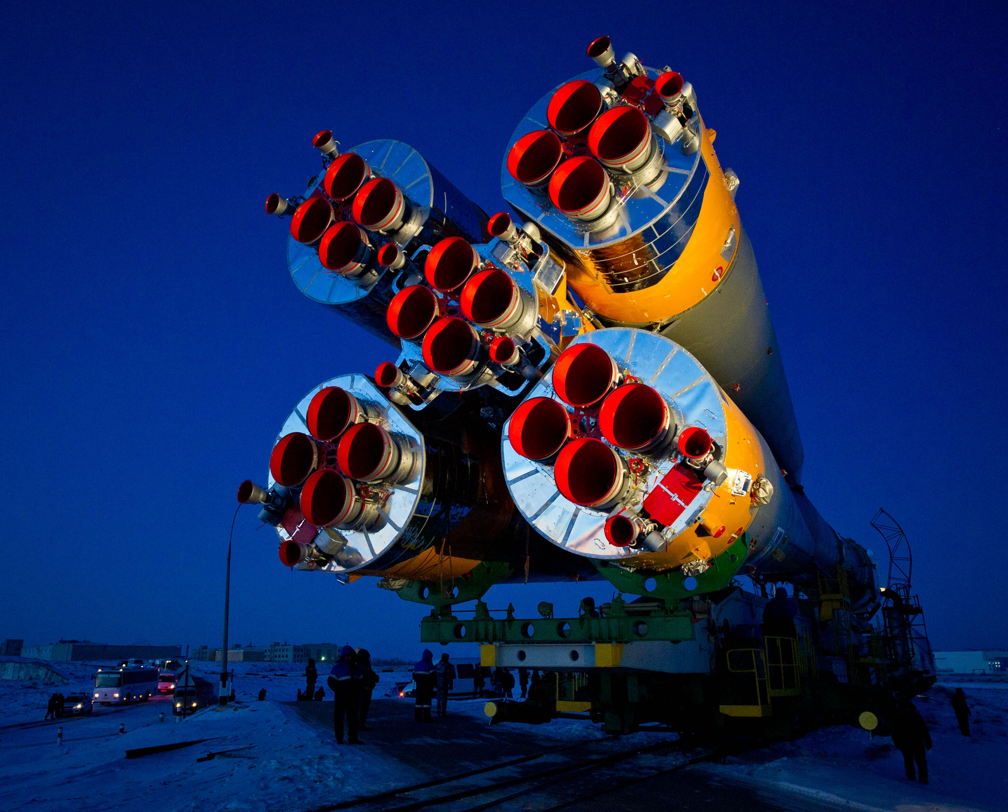 Rollout of the Soyuz TMA-03M launch vehicle