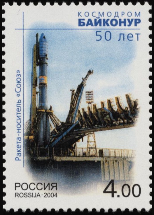 Timbre russe de 2004 représentant le lanceur Soyuz