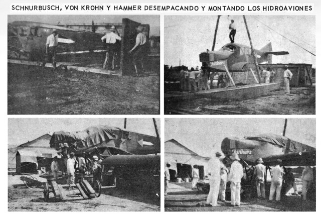 Idrovolanti Junkers F 13 della SCADTA durante l'assemblaggio, Colombia (1920)