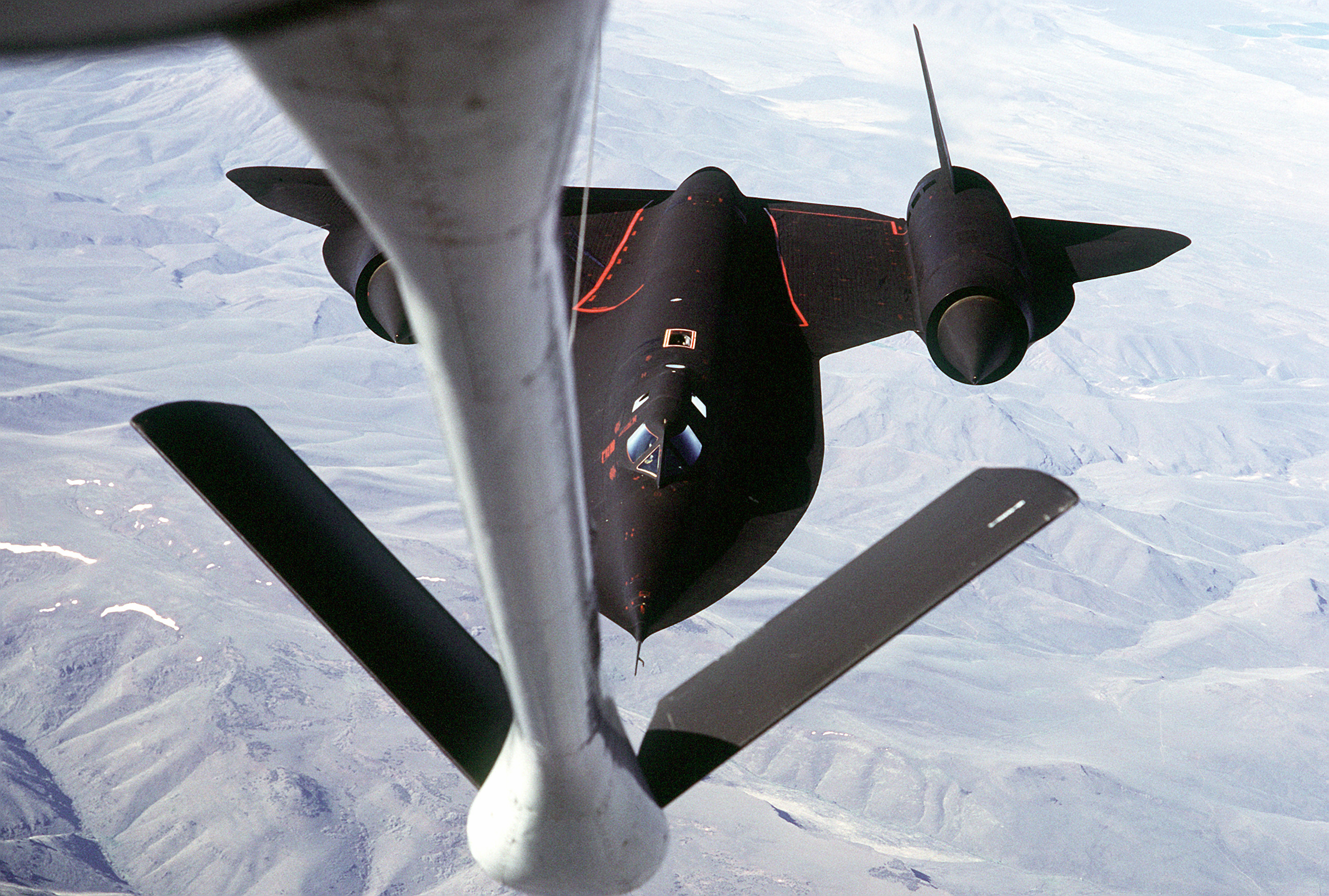 SR-71 vu depuis un avion ravitailleur KC-135Q en 1989