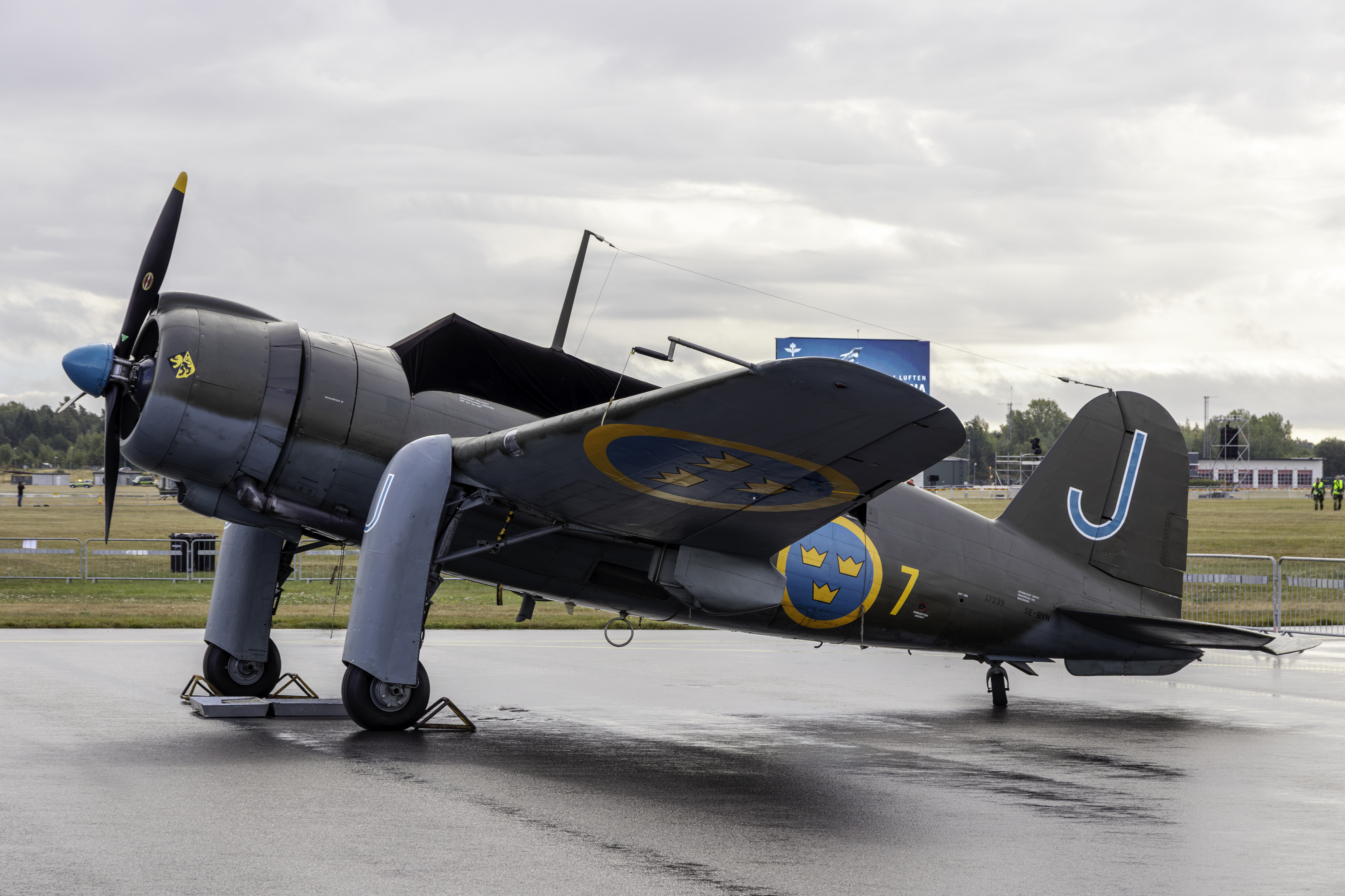 Saab B 17A SE BYH, unico esemplare in volo, a Malmen (Linköping)