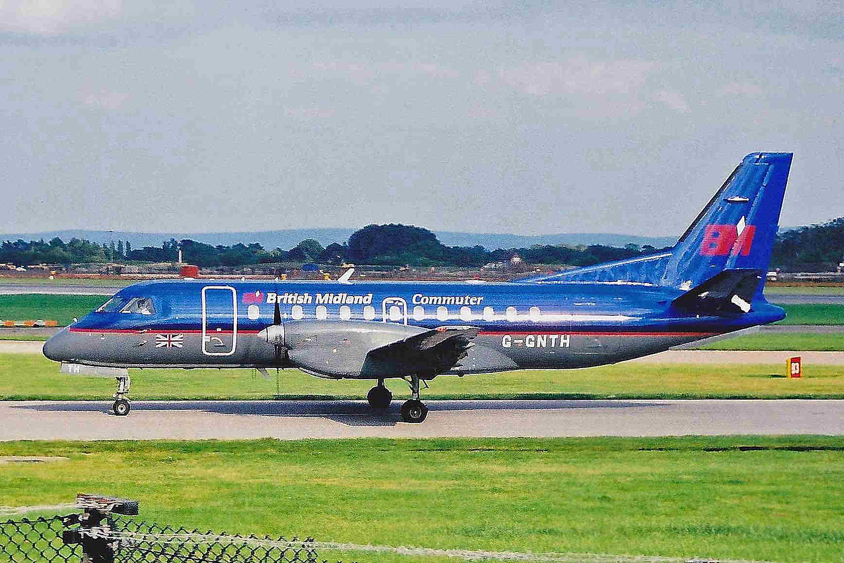Saab SF340B G GNTH (1989), British Midland Commuter, Manchester, 2000