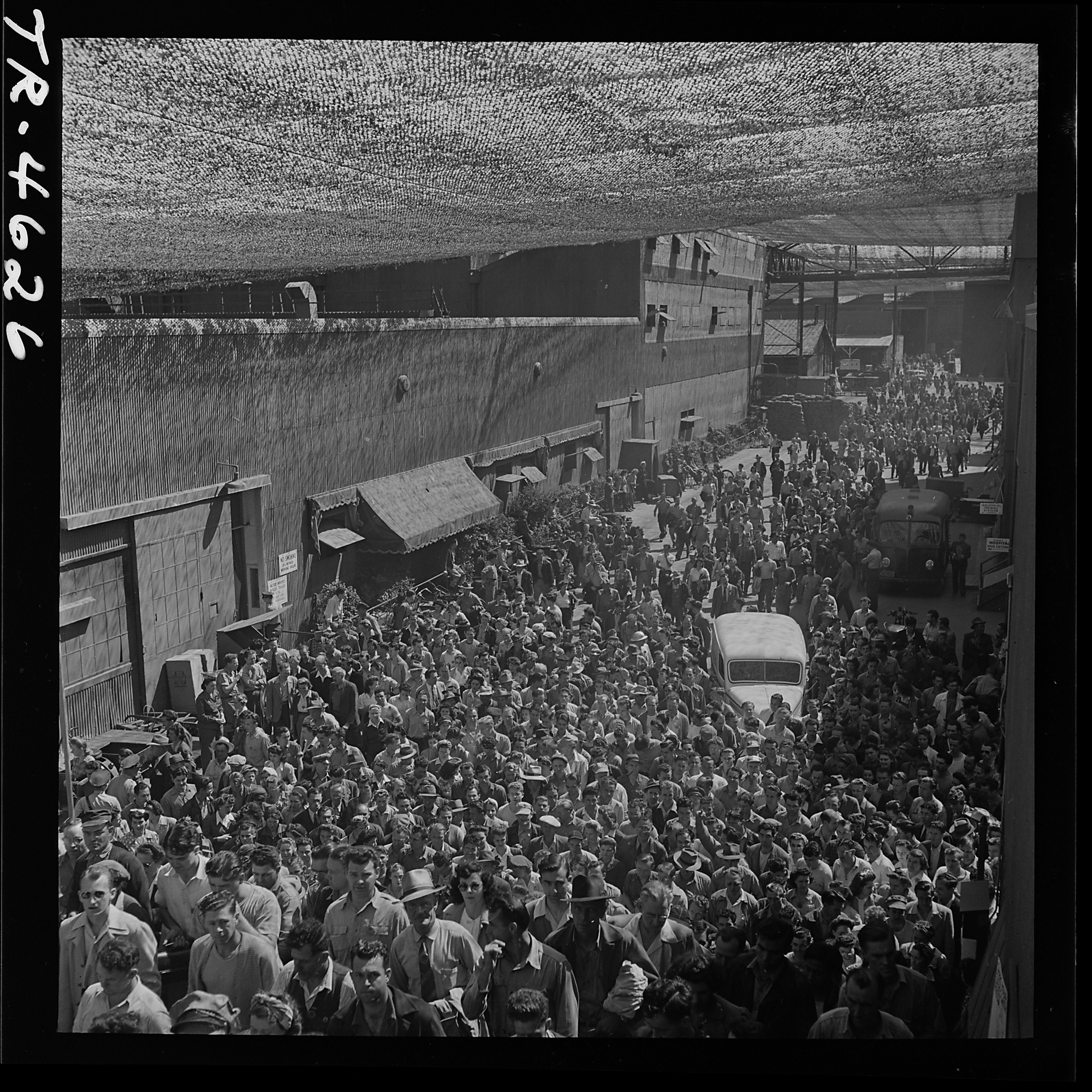 Shift goes off duty at Consolidated Vultee aircraft plant, San Diego, Cal. - NARA