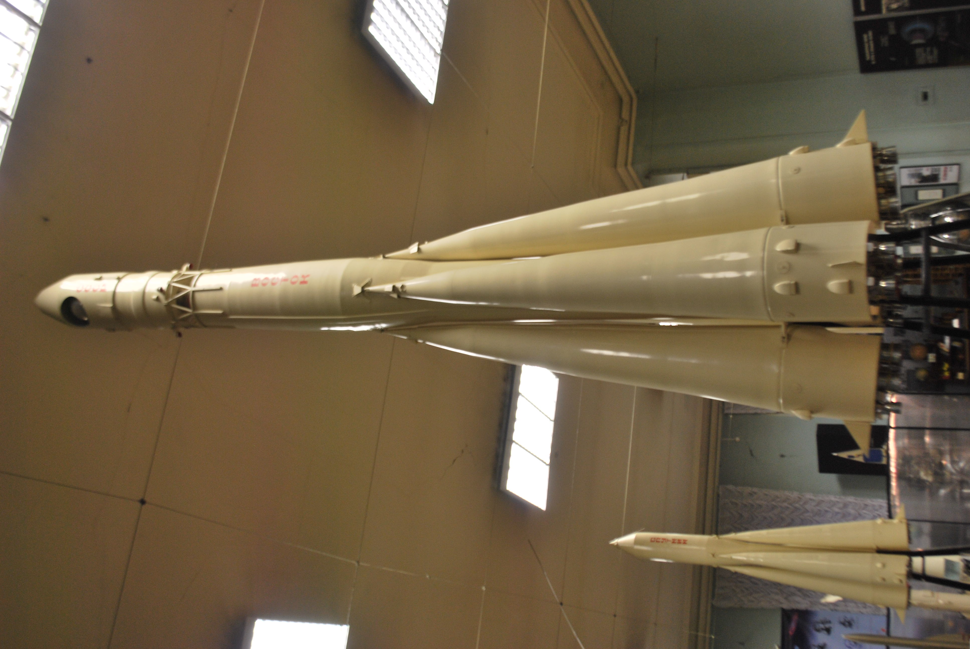 Soviet launch vehicles of the R-7 lineage on display