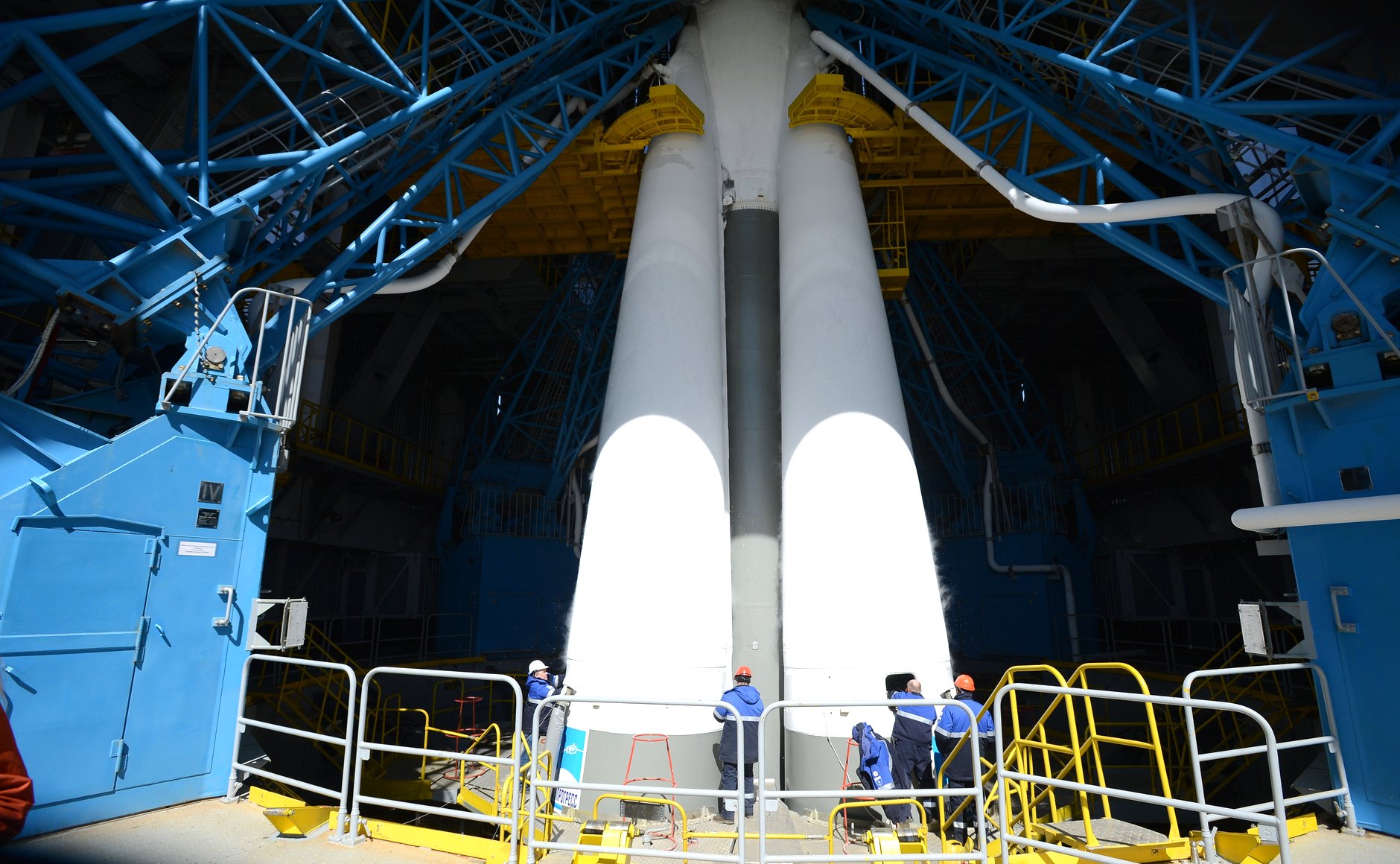 O Soyuz-2.1a pronto para o lançamento inaugural de Vostochny