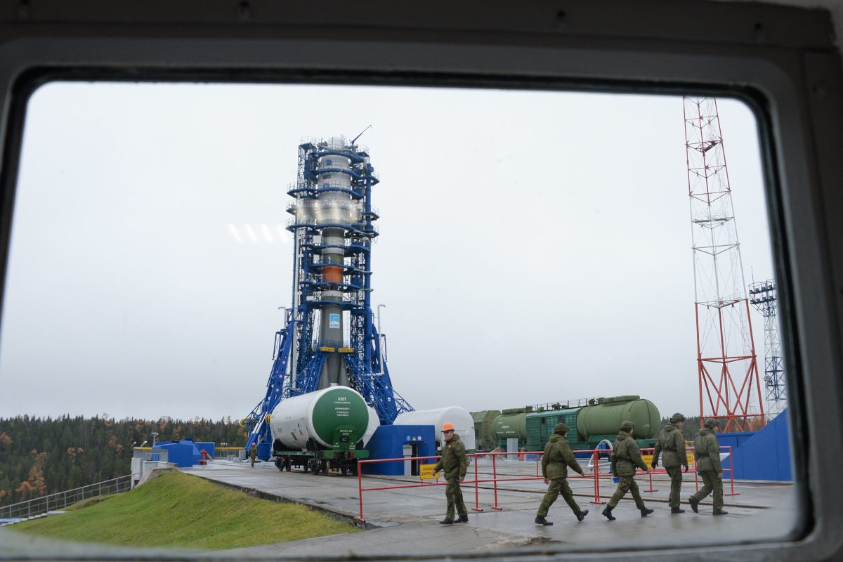 Soyuz-2.1b ascending over Plesetsk