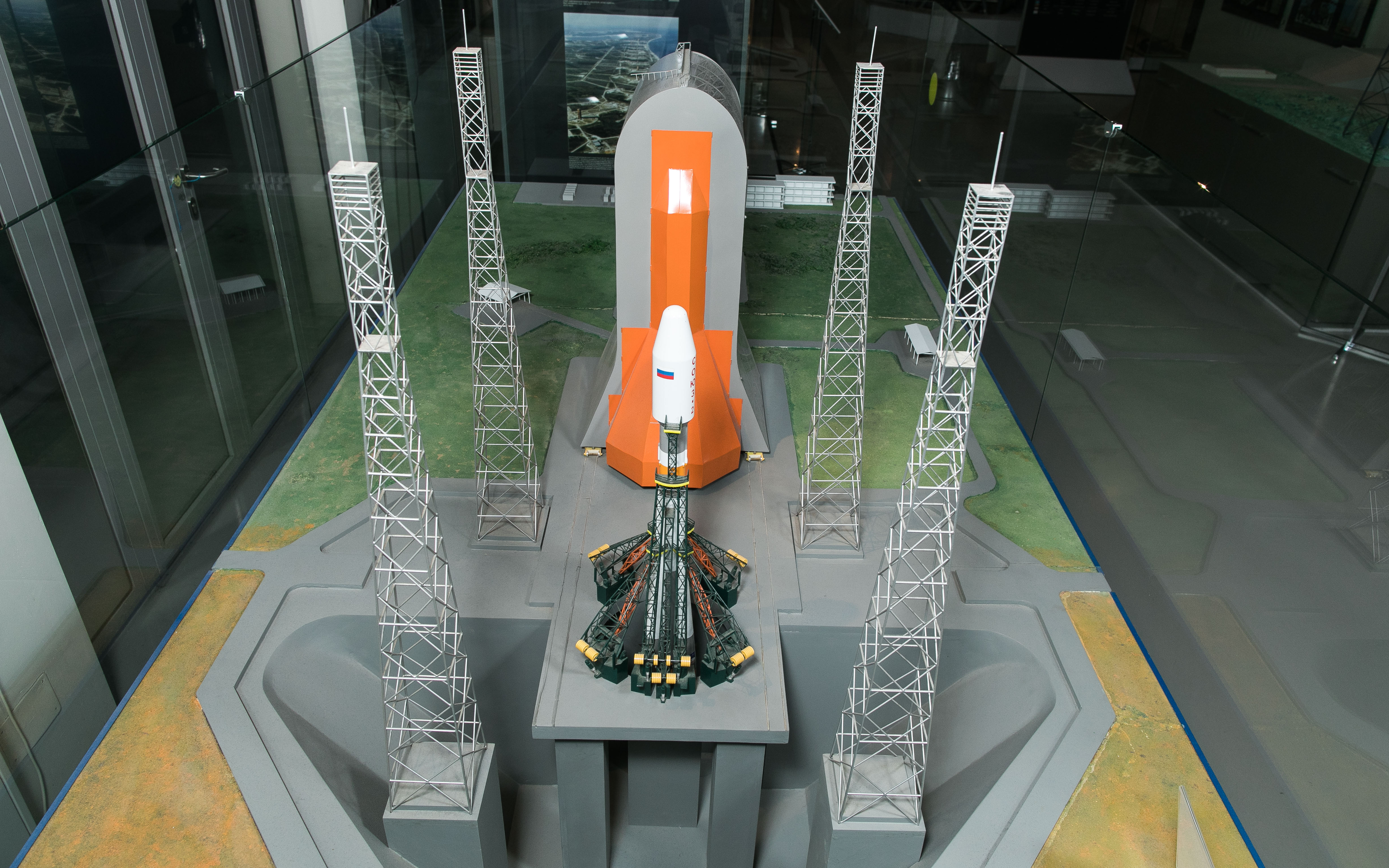 Soyuz-2 launch vehicle hardware at the Cosmonautics Museum