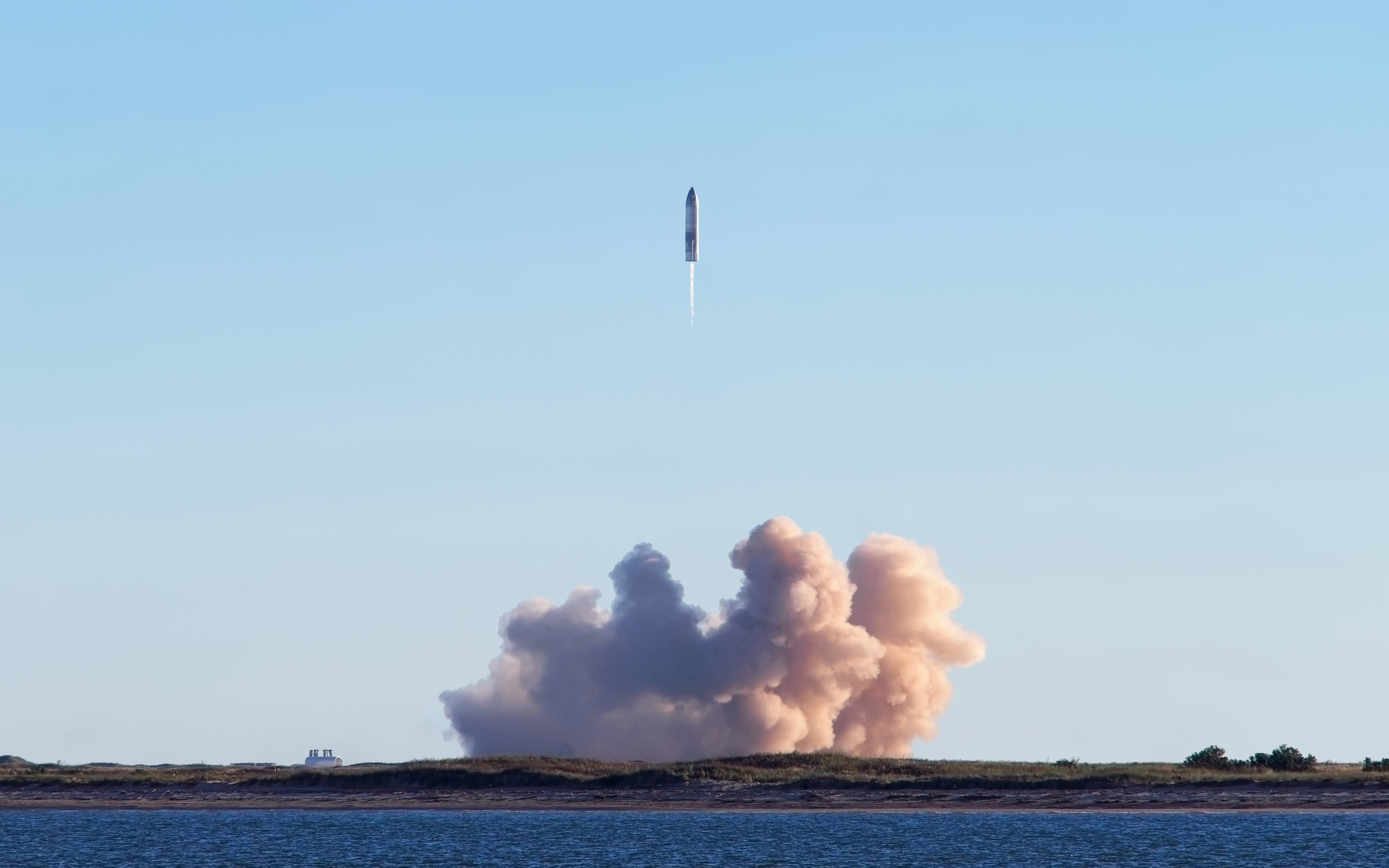 Space X Starship SN8 launch as viewed from South Padre Island
