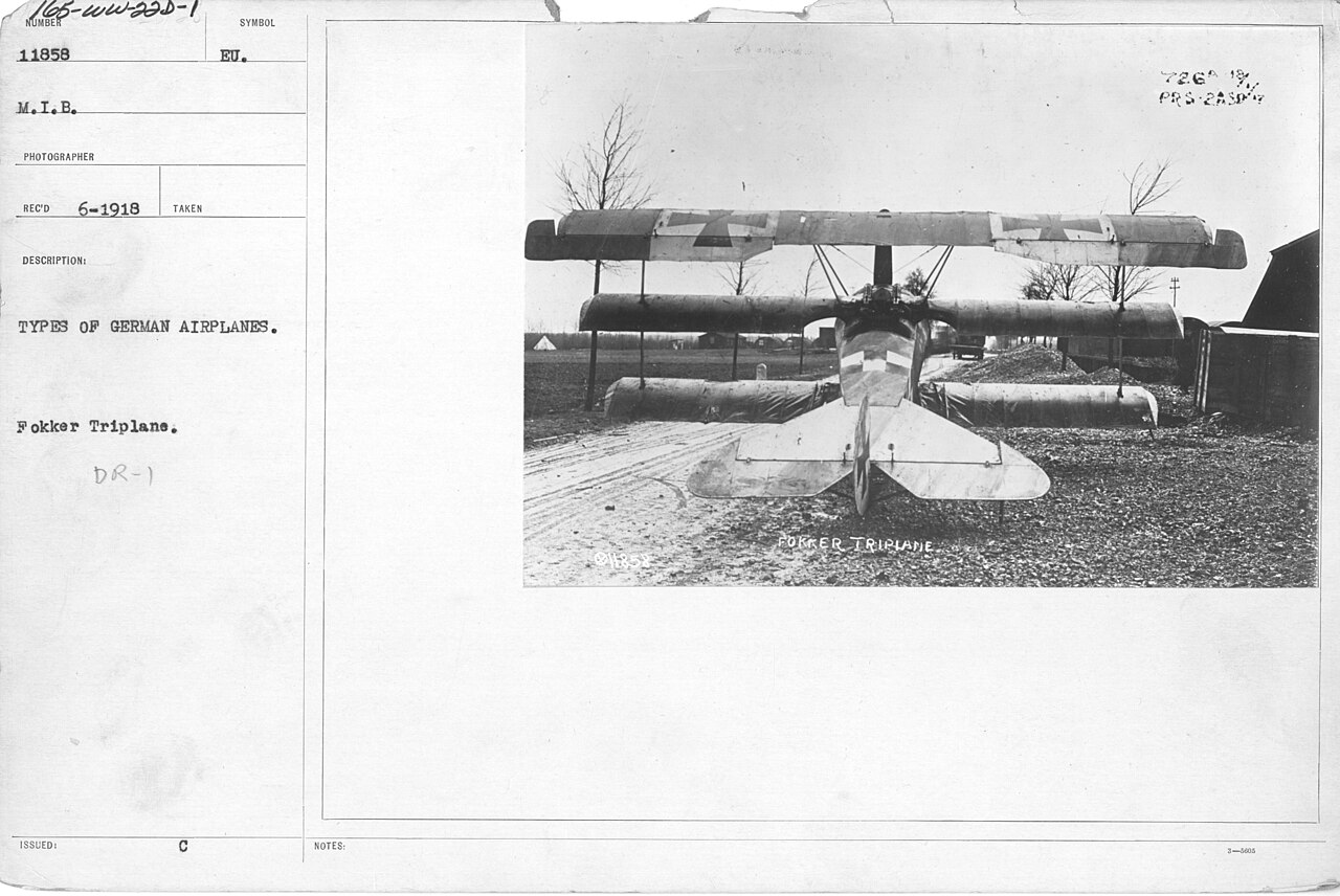Fokker triplane in the Allied series "Types of German Aircraft," 1917–1918