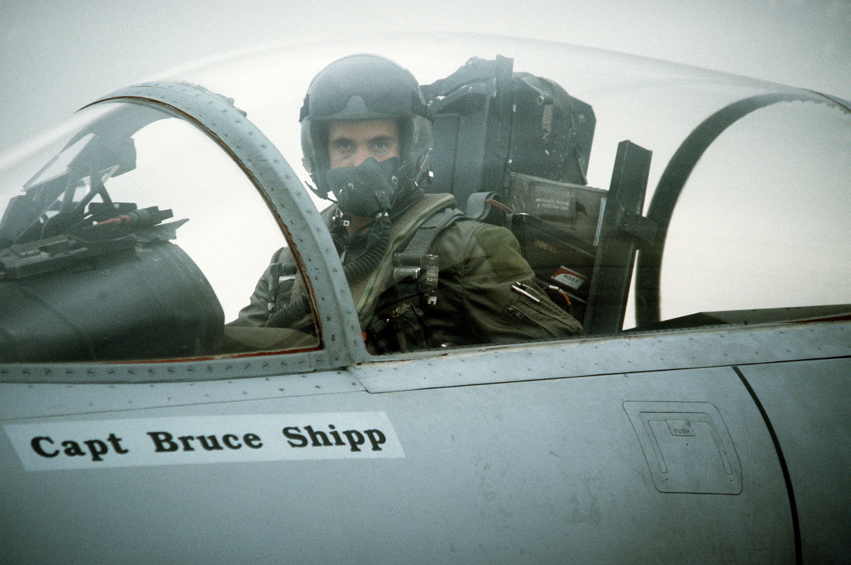 U S. Air Force Capt. Bruce Shipp, pilot of an F-15 Eagle Fighter aircraft, prepares for takeoff to attack enemy positions in Kuwait during Operation Desert Storm DF ST-92-07633