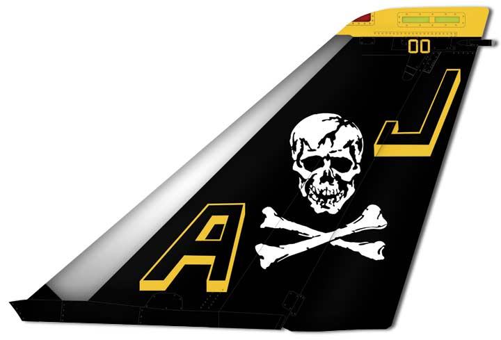 Cola de F-14 Tomcat del VF-84 Jolly Rogers
