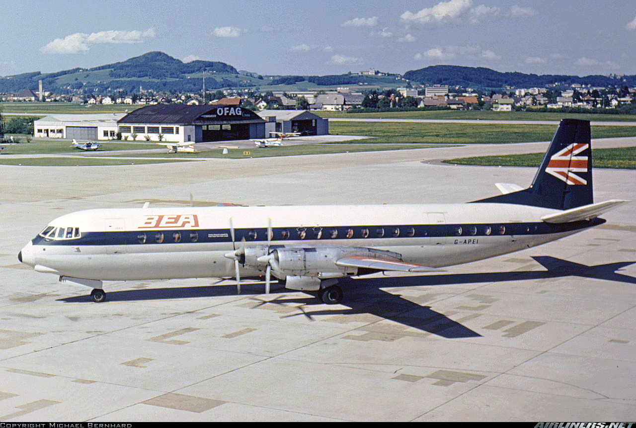 Vickers Type 953 Vanguard G APEI de BEA en Salzburgo, 1 de mayo de 1973