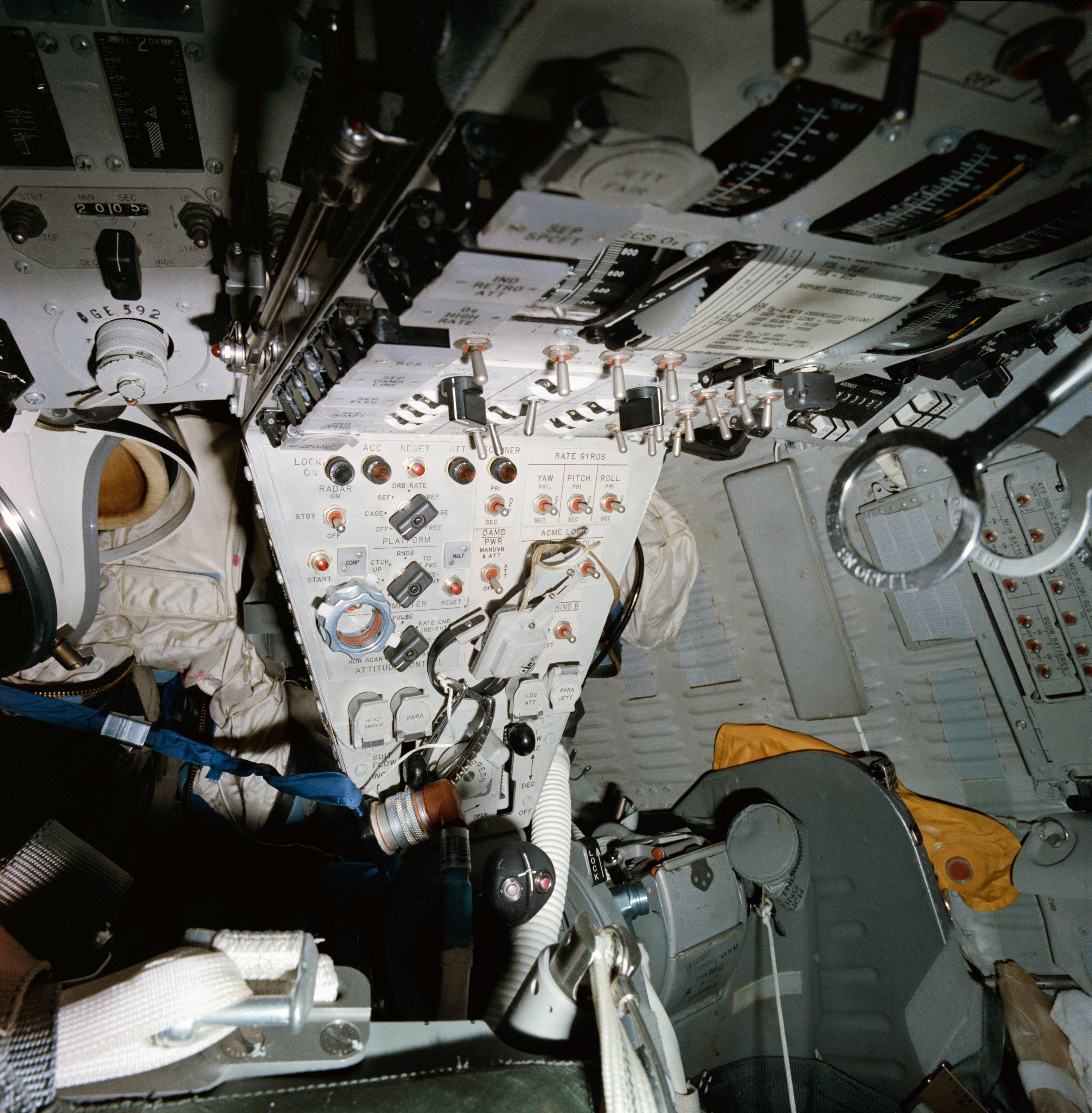 Vista de la cabina de la nave Gemini