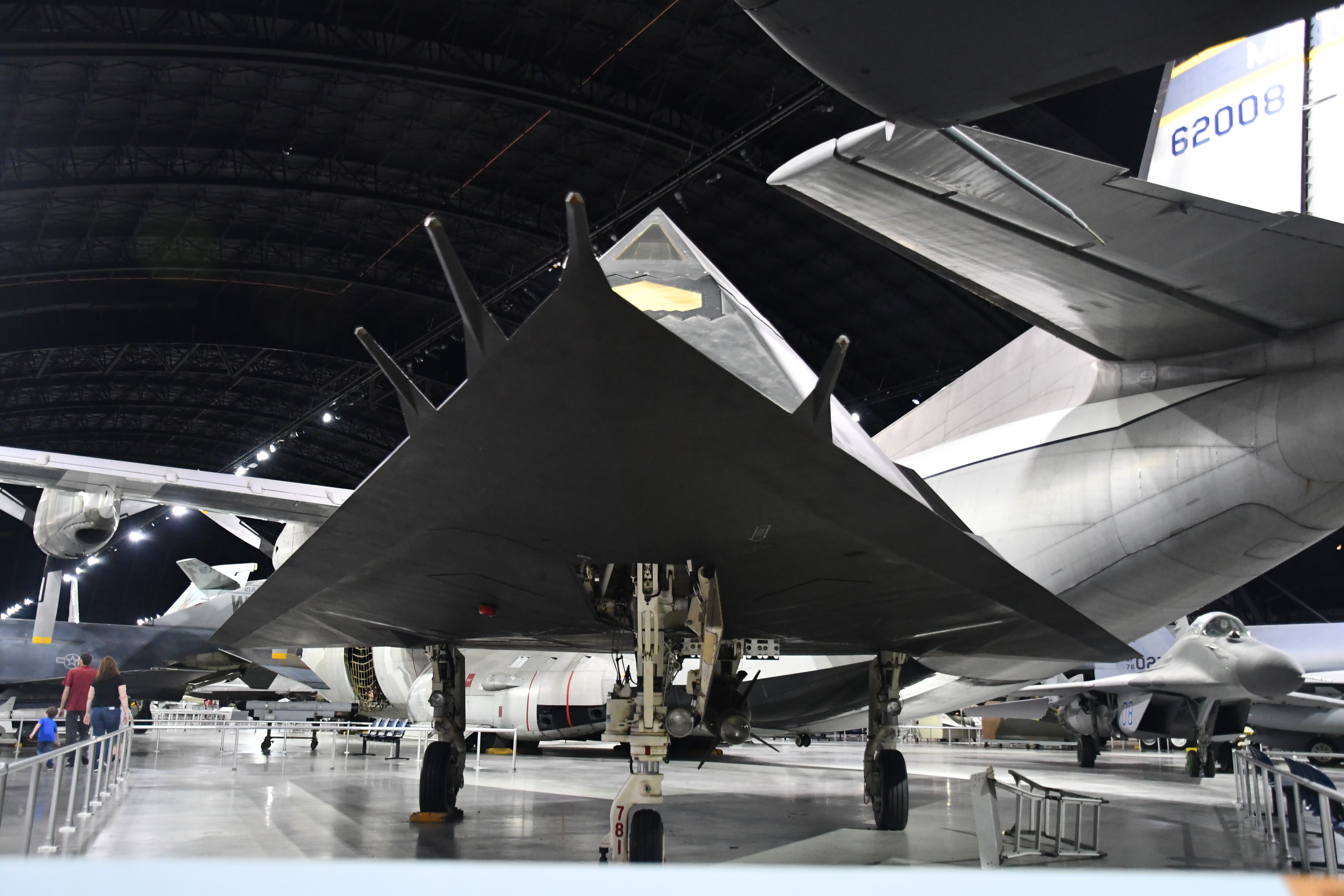 Bottom view of an F-117A on display at the National Museum of the United States Air Force, Dayton