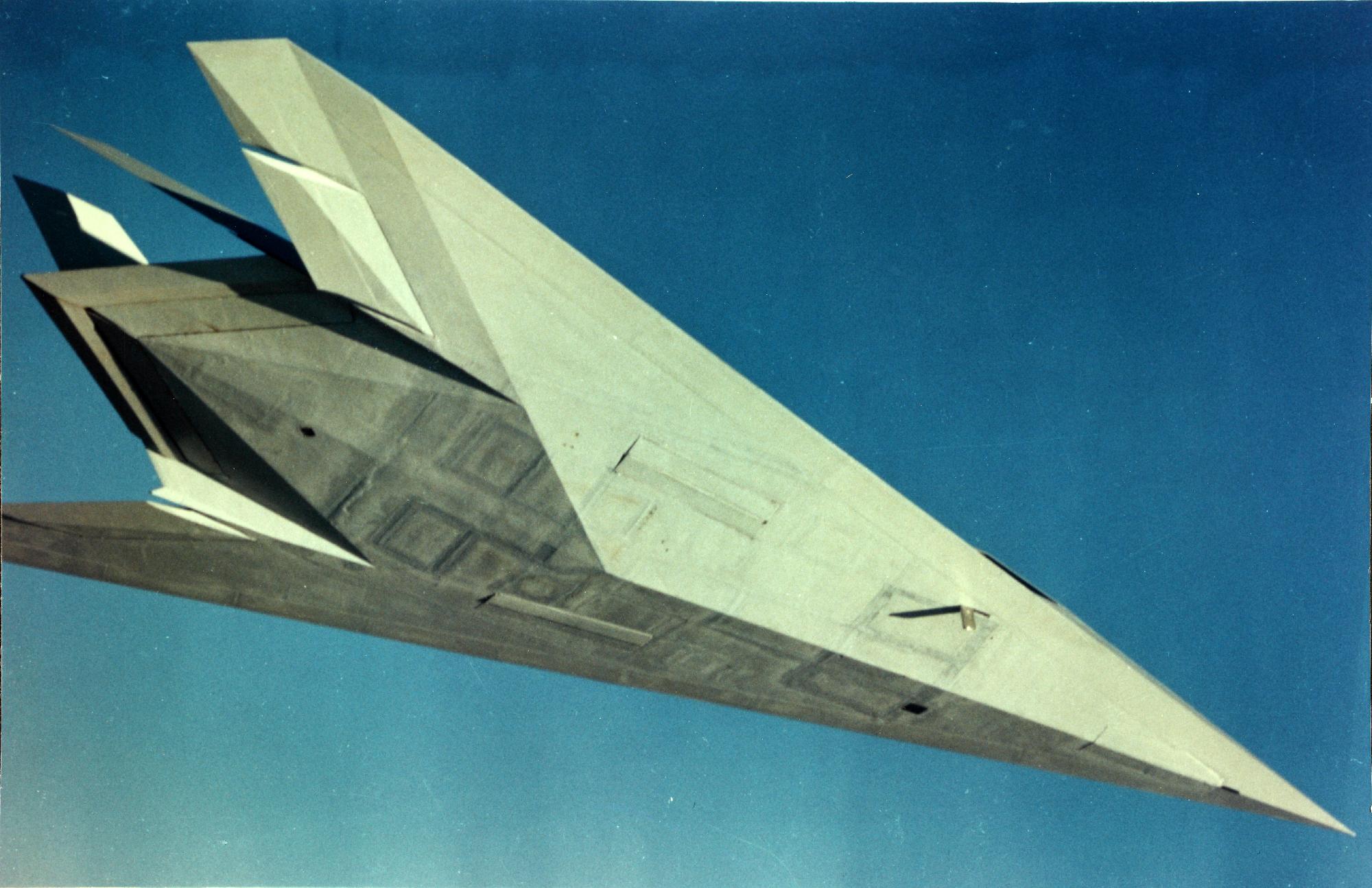 Underside view of the Lockheed Have Blue, the demonstrator that led to the F-117