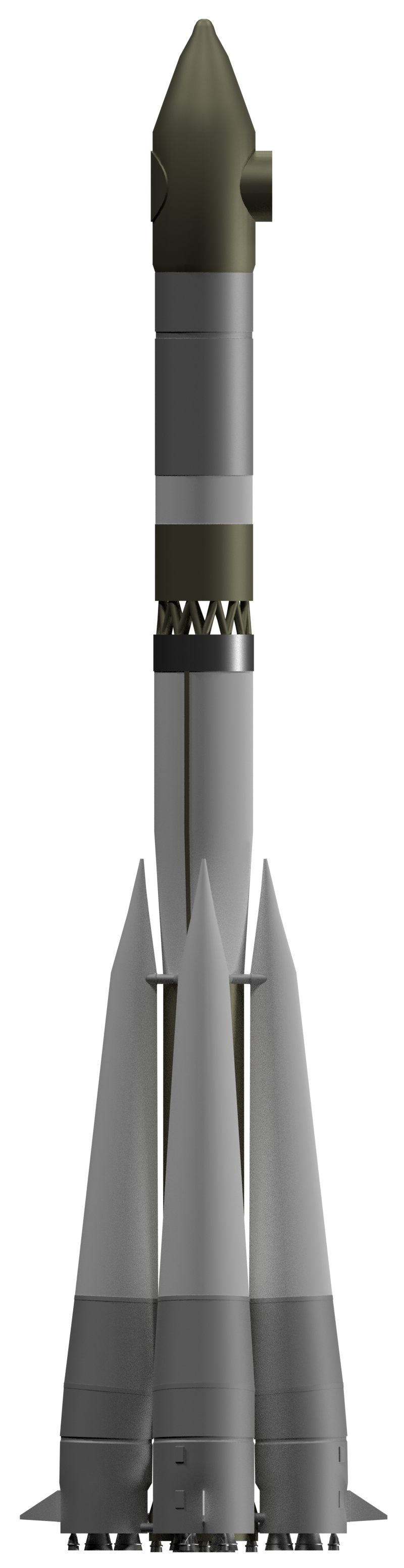 Cohete Voskhod, renderizado 3D