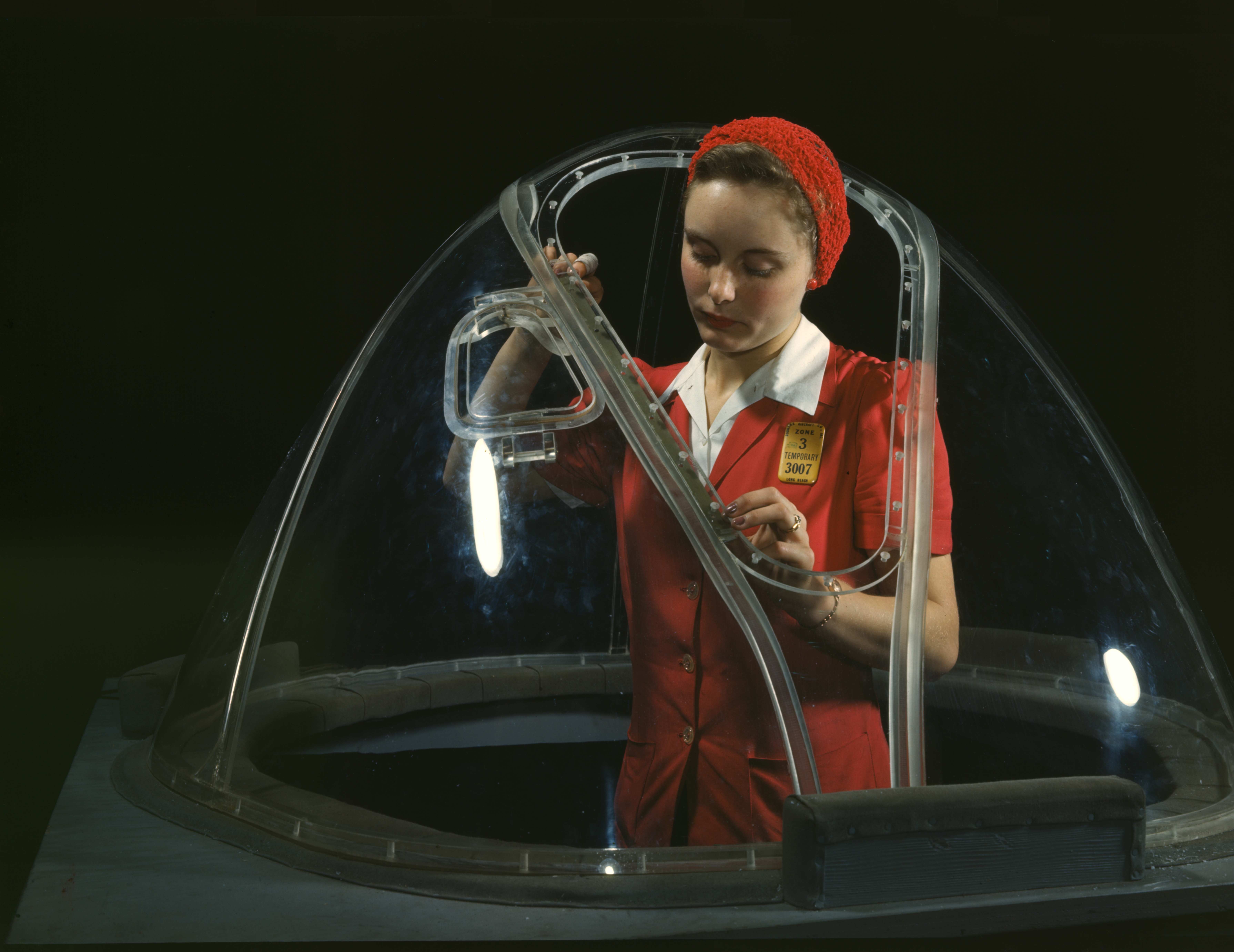 Woman worker in the Douglas Aircraft Company plant1942