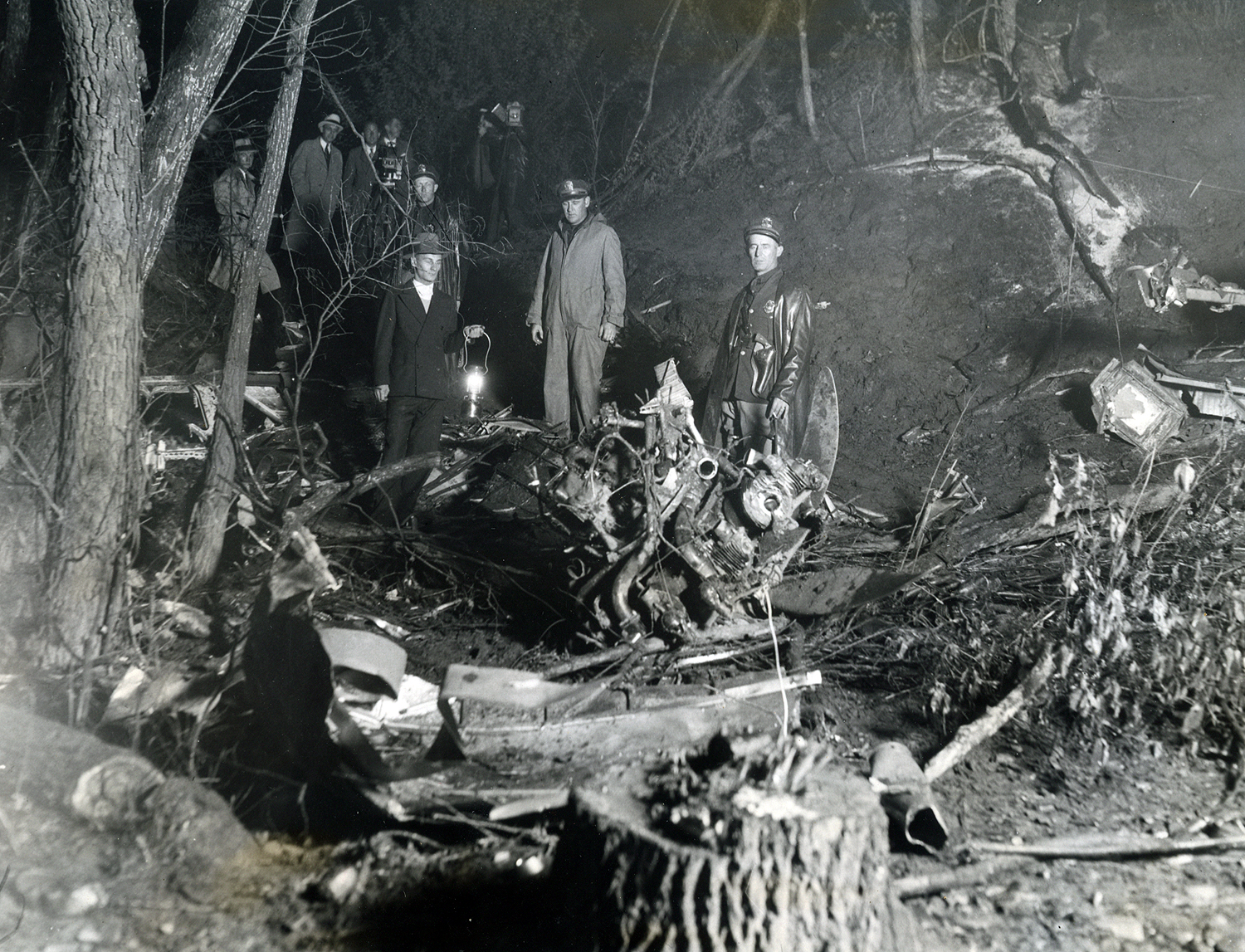 Wrack der Boeing 247 NC13304 nach dem Bombenanschlag vom 10. Oktober 1933