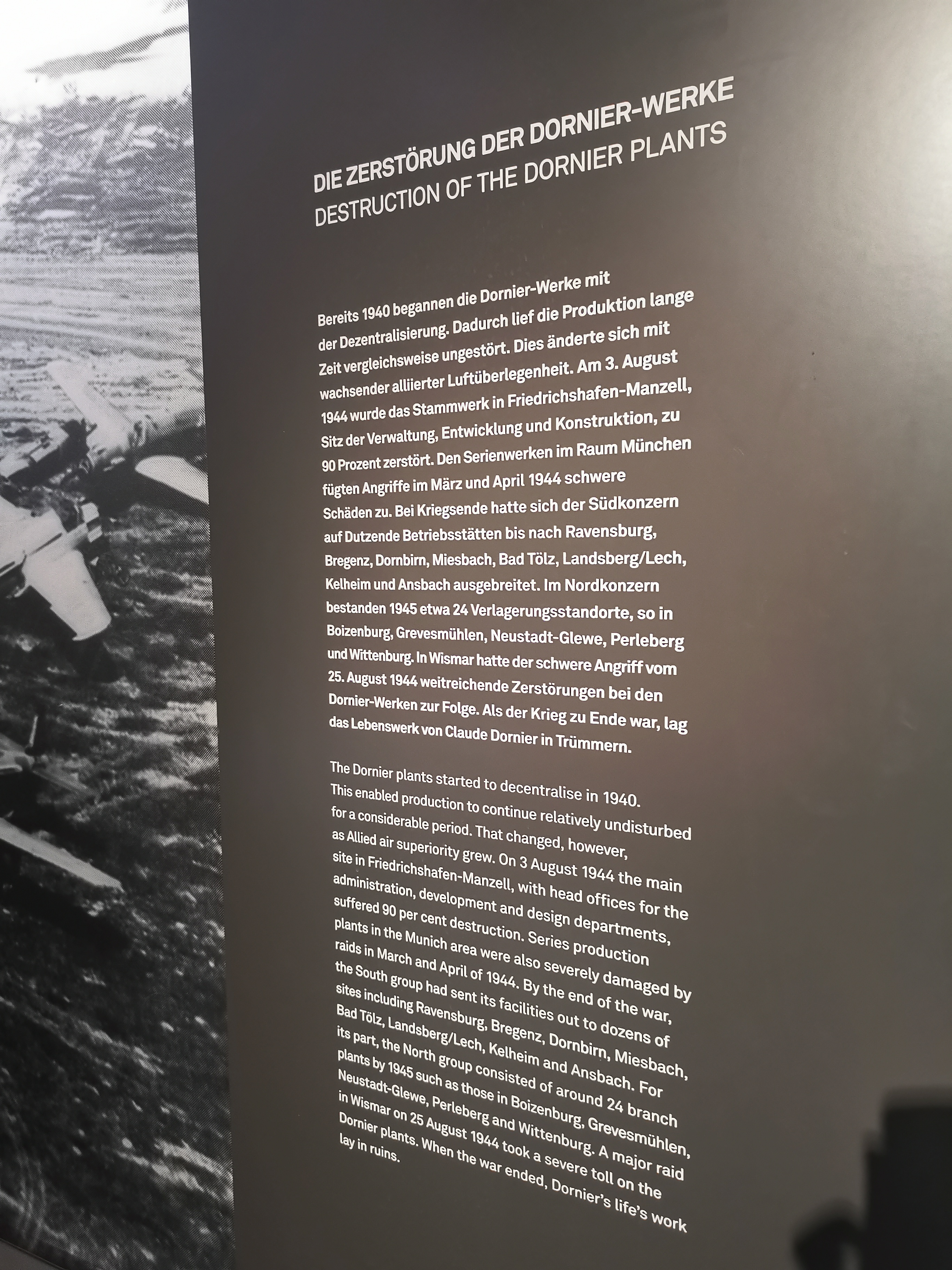 Destruction of the Dornier works (Dornier Museum, Friedrichshafen)