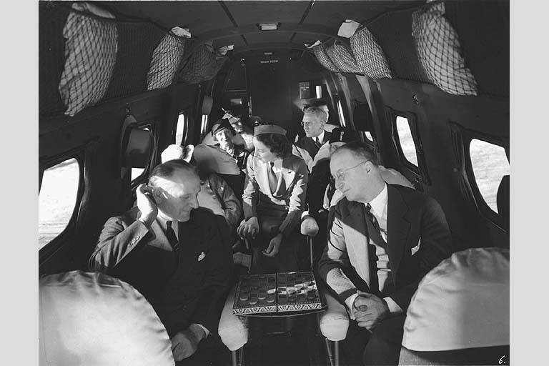 Area interna dei sedili passeggeri di un Boeing 247, ca. 1933