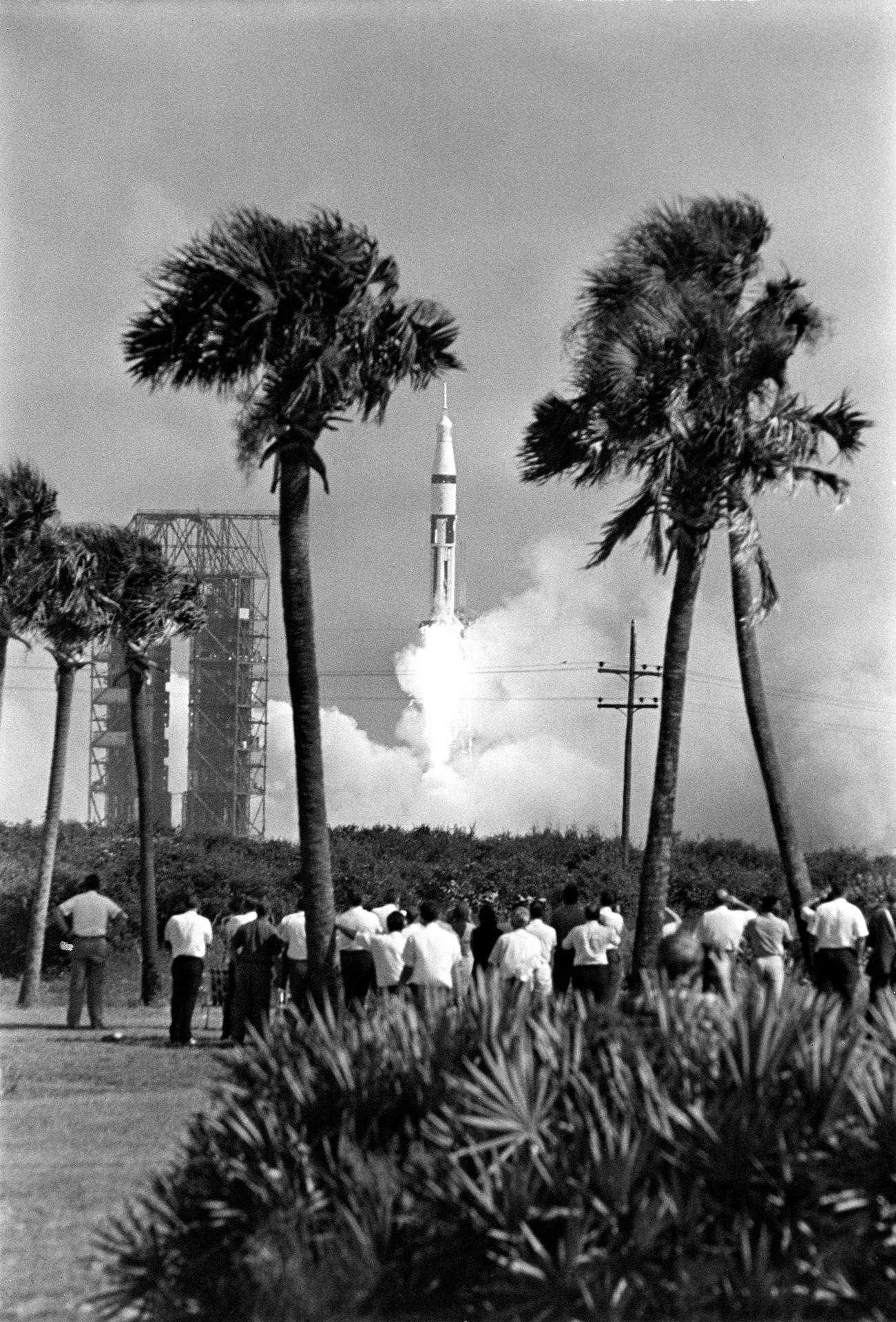 Apollo 7 Saturn IB lifts off from Launch Complex 34, 11 October 1968