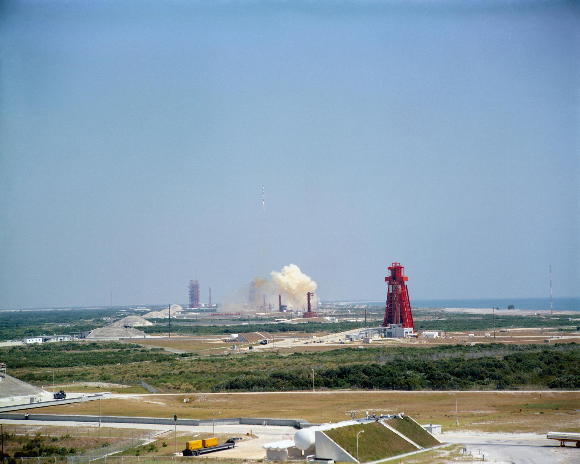 Distant view of the Gemini-Titan 4 launch from Pad 19