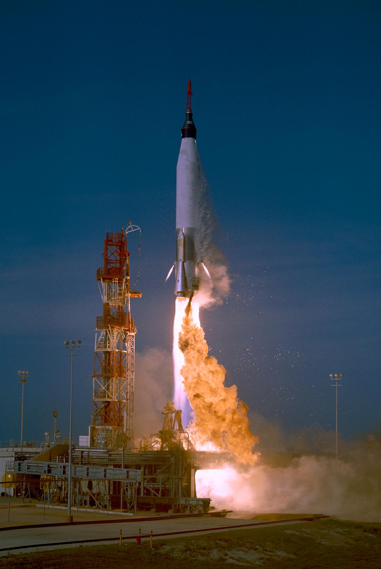 Launch of Mercury-Atlas 2, an unmanned Mercury capsule test, 24 February 1961