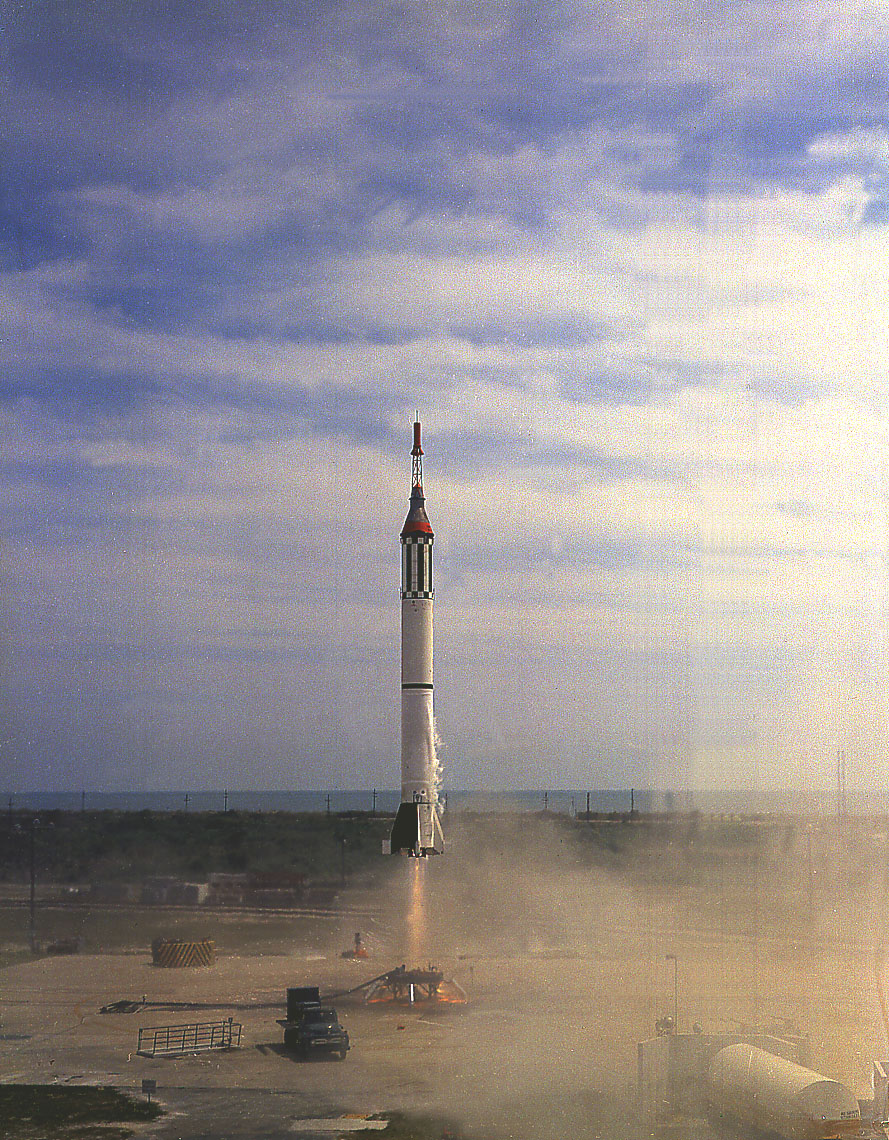 Mercury-Redstone Booster Development vehicle (MR-BD) lifts off, 24 March 1961