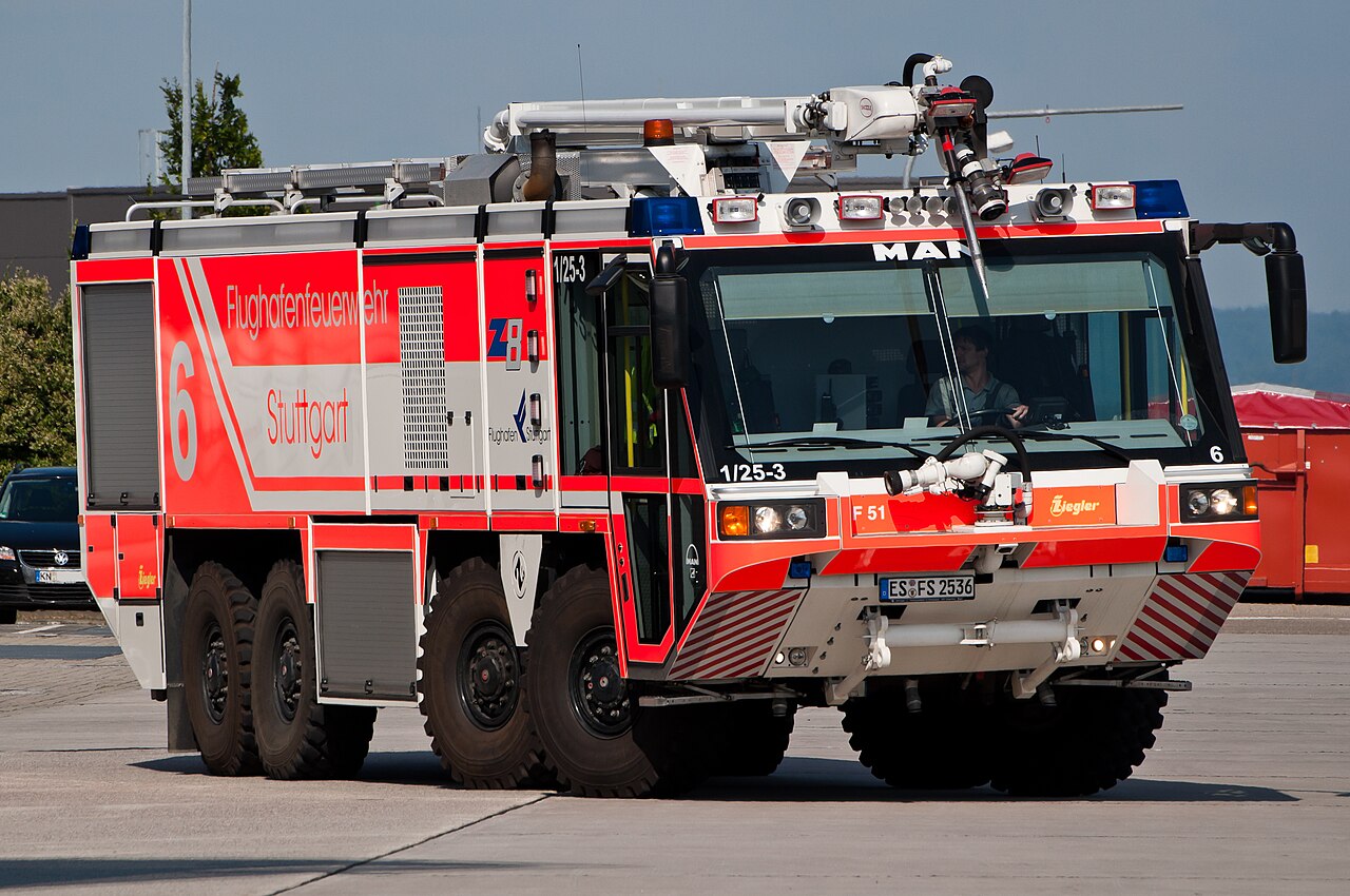 MAN Ziegler FLF 60-1 airport crash tender at Stuttgart Airport.