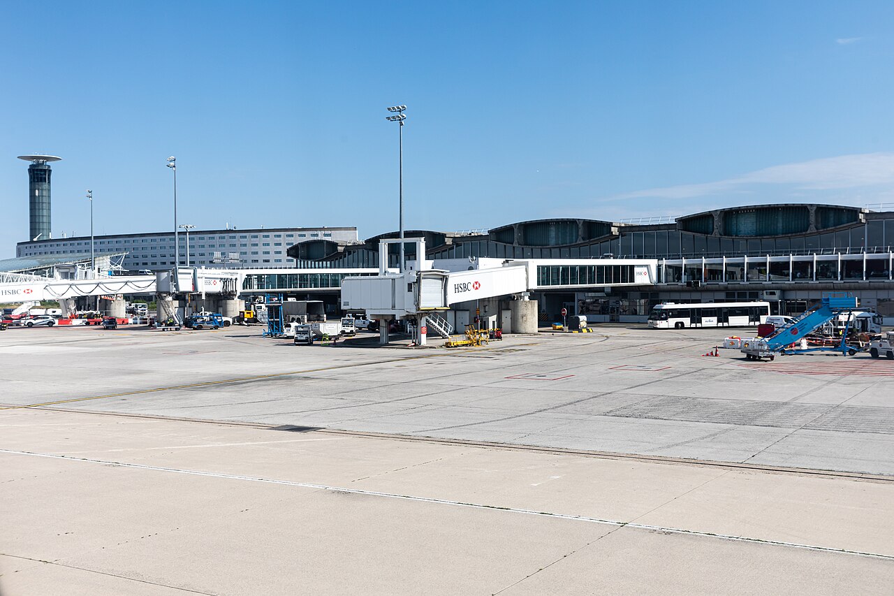 Jet bridges at Terminal 2 of Paris-Charles de Gaulle Airport.