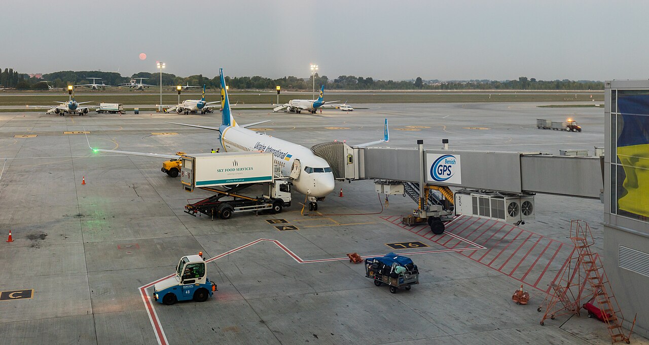 Terminal building of Boryspil International Airport in Kyiv, Ukraine.
