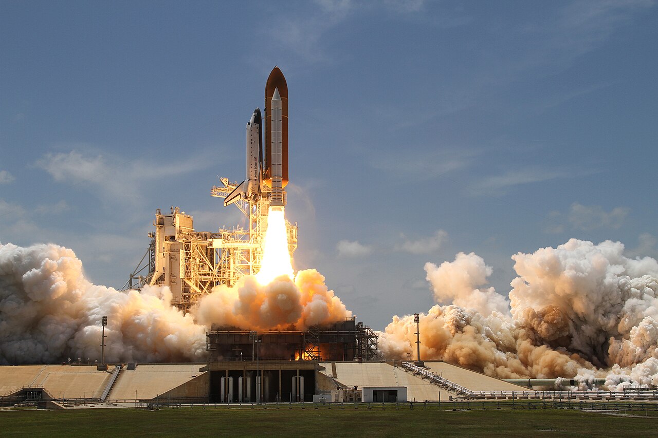 Space Shuttle Atlantis lifts off from Launch Pad 39A at Kennedy Space Center.