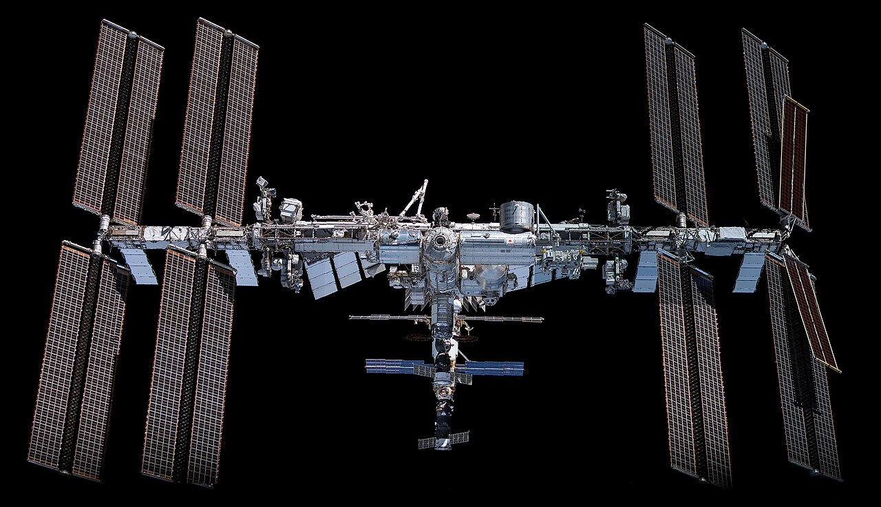 The International Space Station photographed from a Crew Dragon spacecraft.