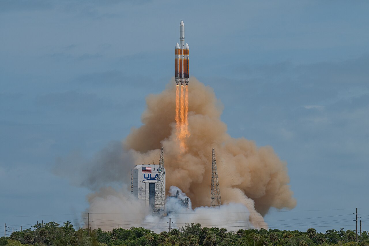 A Delta IV Heavy rocket lifts off from Space Launch Complex 37 at Cape Canaveral.